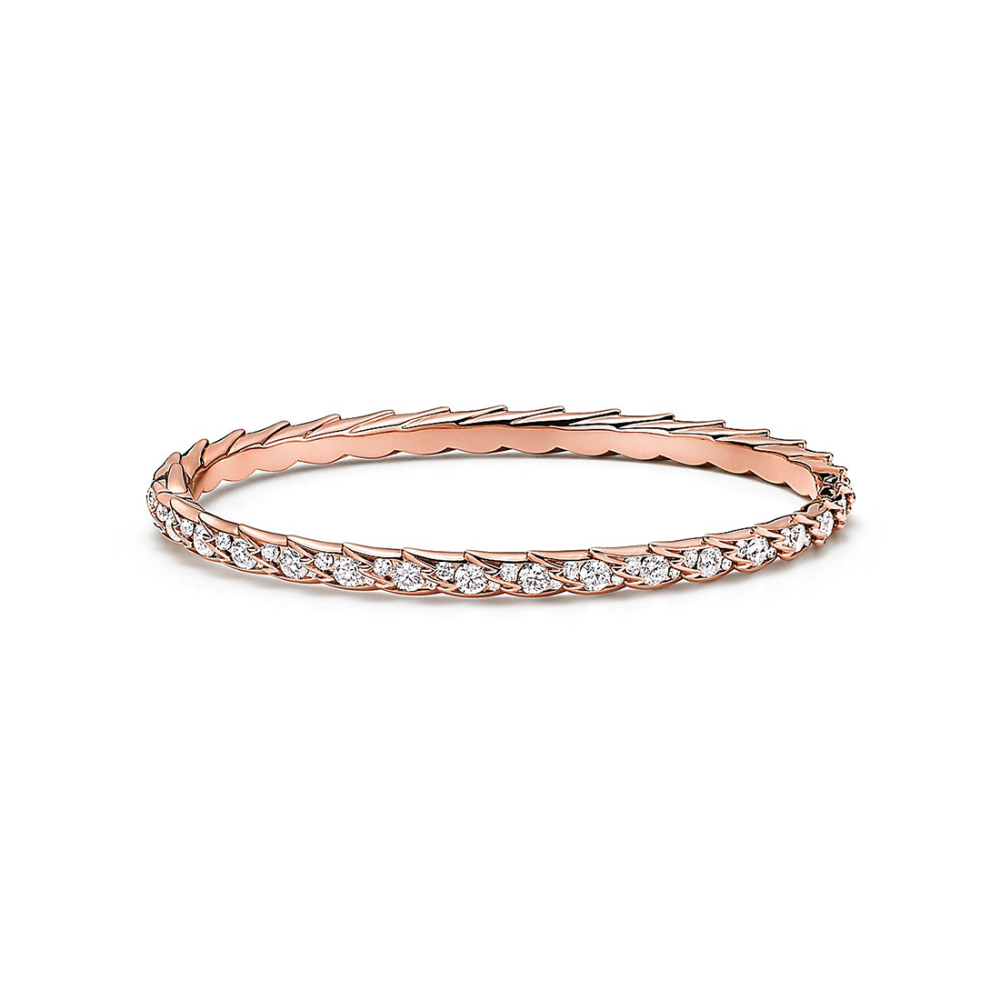 Bird on a Rock by Tiffany: Wings Narrow 18k Rose Gold Bangle Bracelet