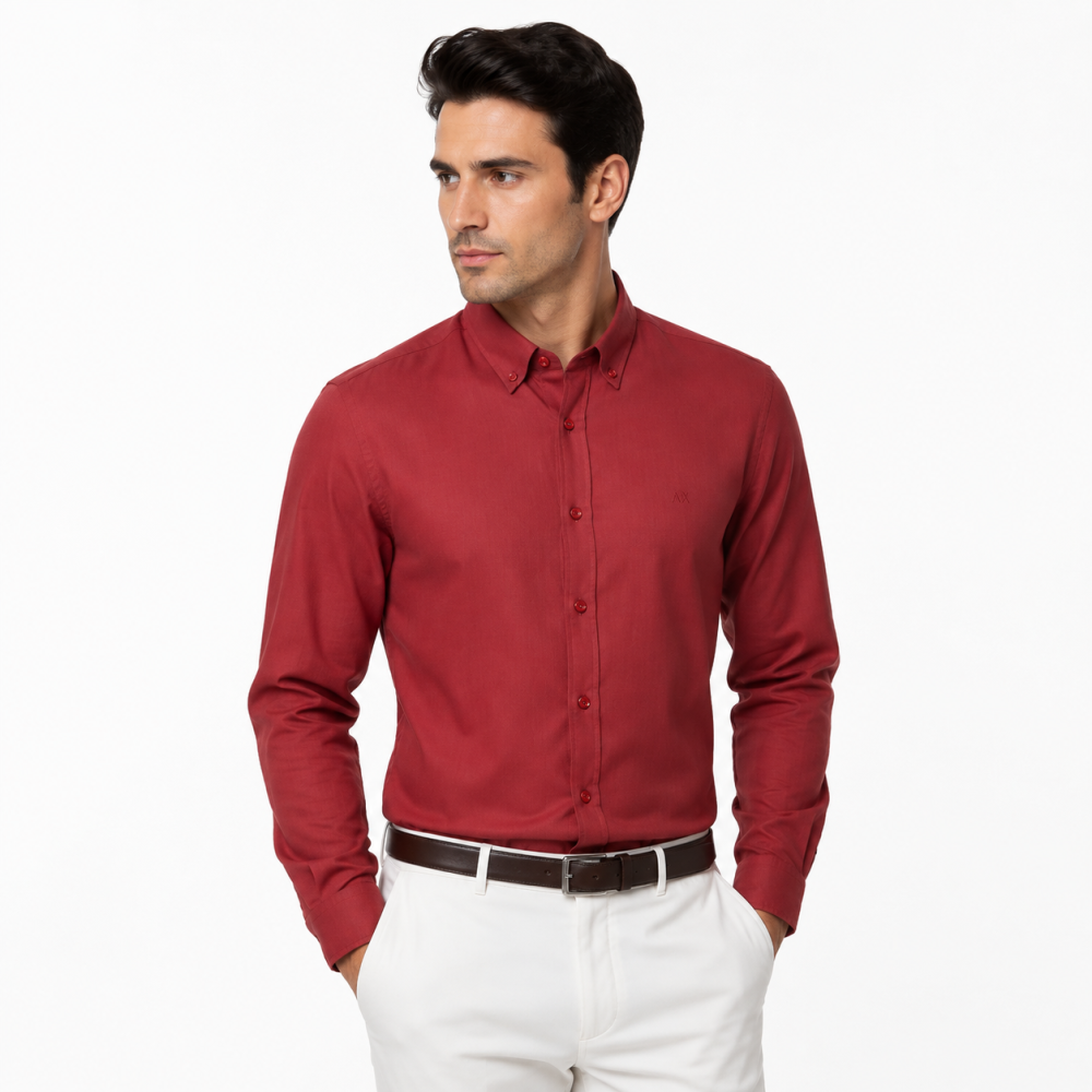Red Armani Exchange Teal Blue Premium Quality Cotton Shirt