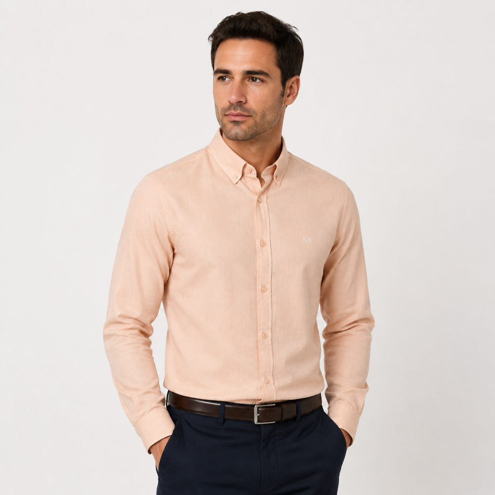 Pink Armani Exchange Teal Blue Premium Quality Cotton Shirt