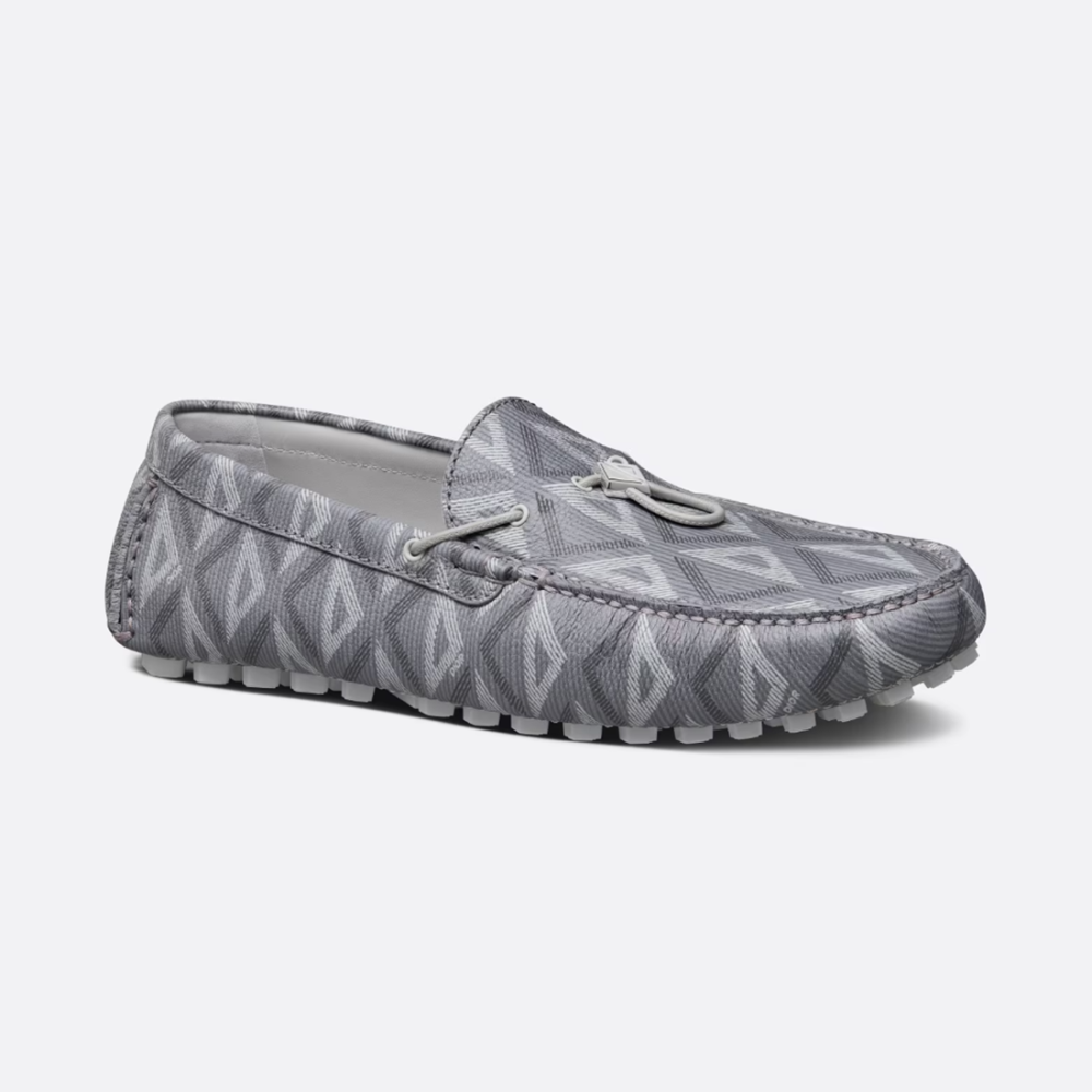 Dior Odéon Driver Loafers in Grey CD Diamond Leather