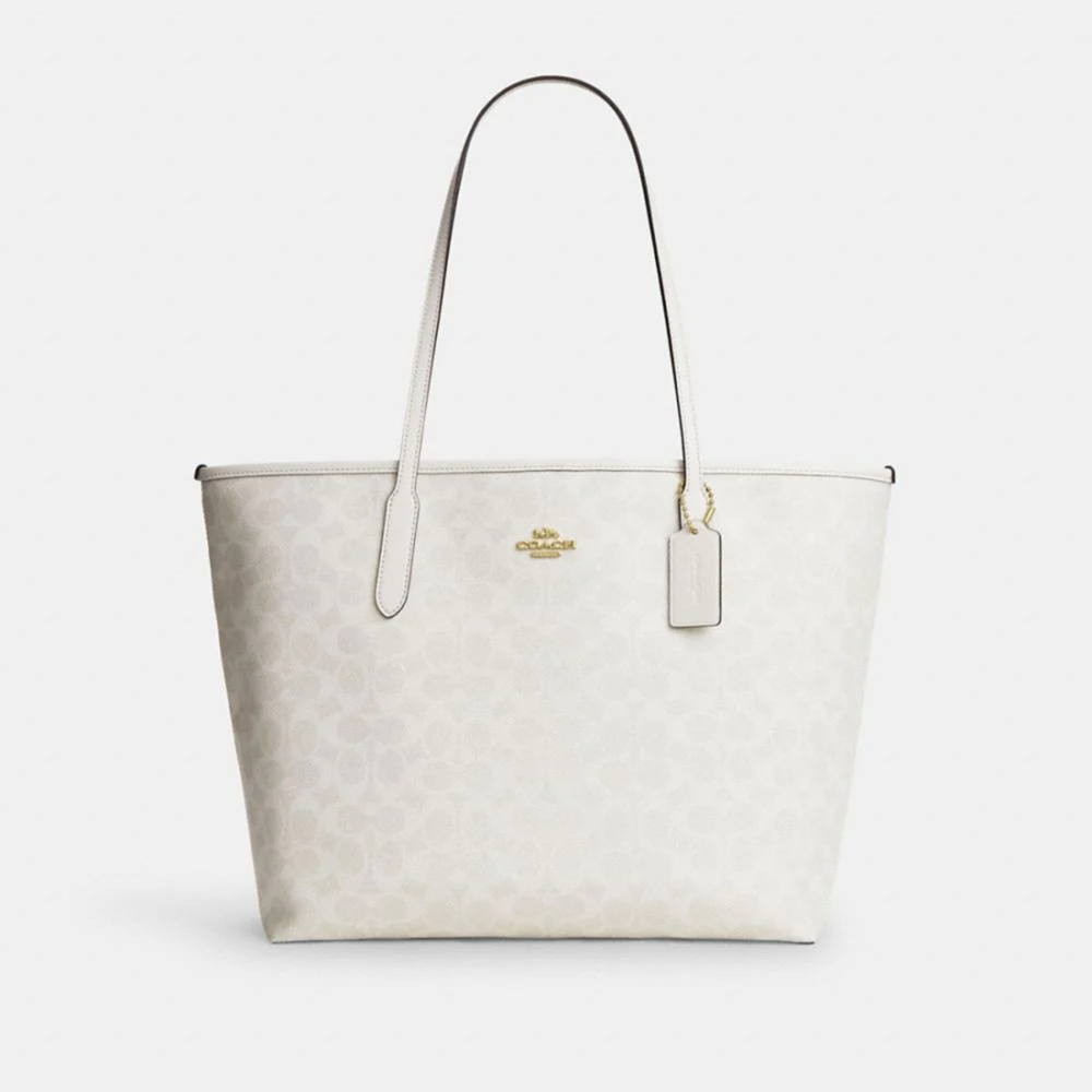 White Coach City Beige Premium Tote Bag