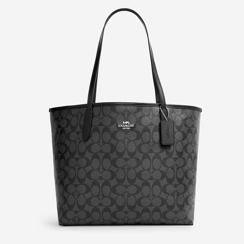 Black Coach City Beige Premium Tote Bag