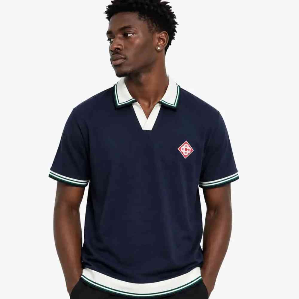Navy Blue Casablanca White Premium Quality T-shirt