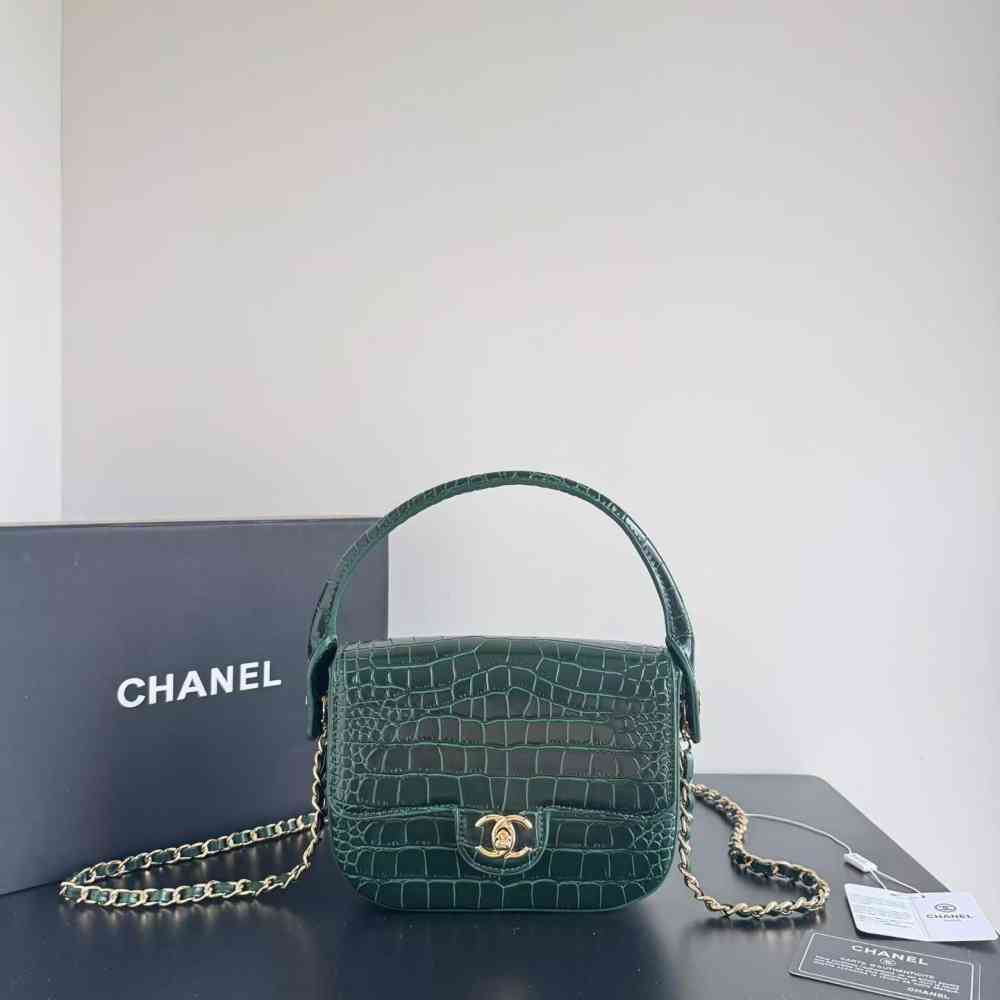Green Chanel White Small Nano Sling Bag