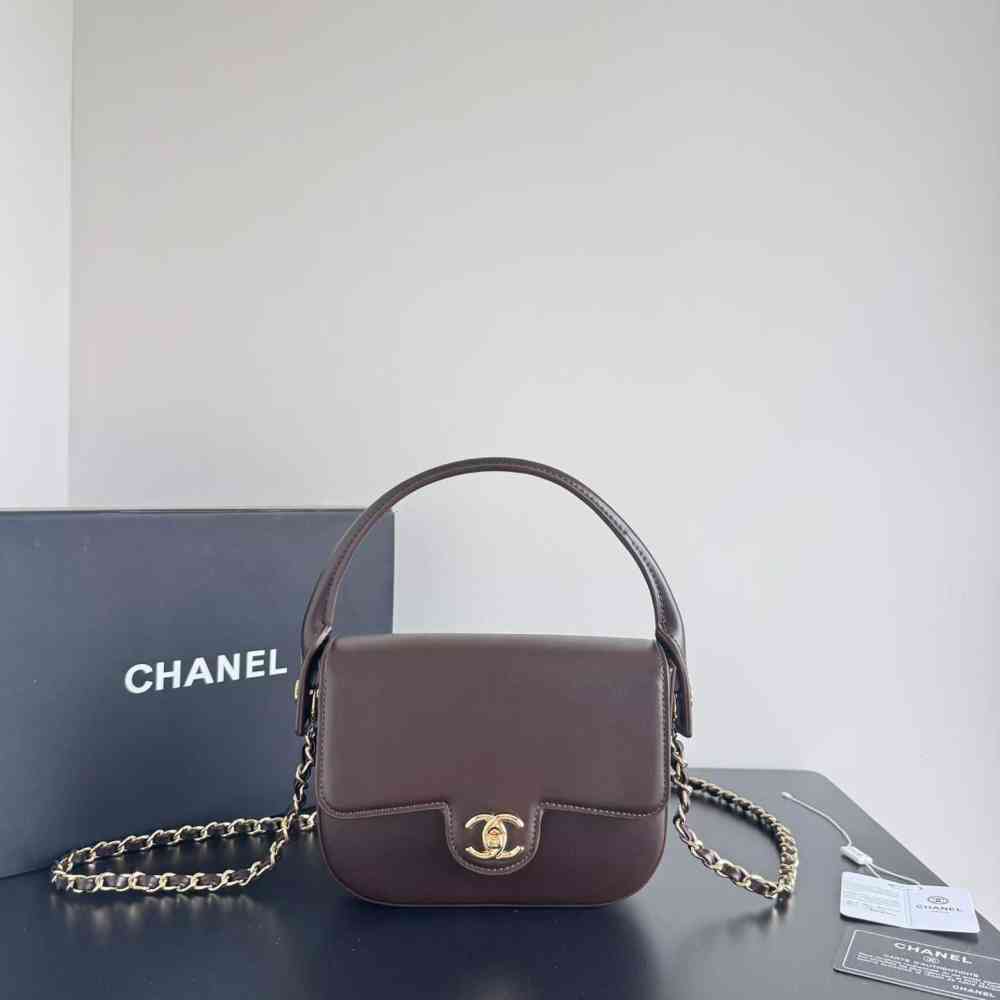 Burgundy Chanel White Small Nano Sling Bag