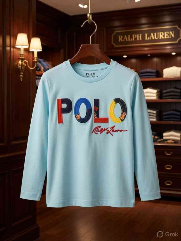 Sky Blue Ralph Lauren Green Premium Quality Kids T-shirt