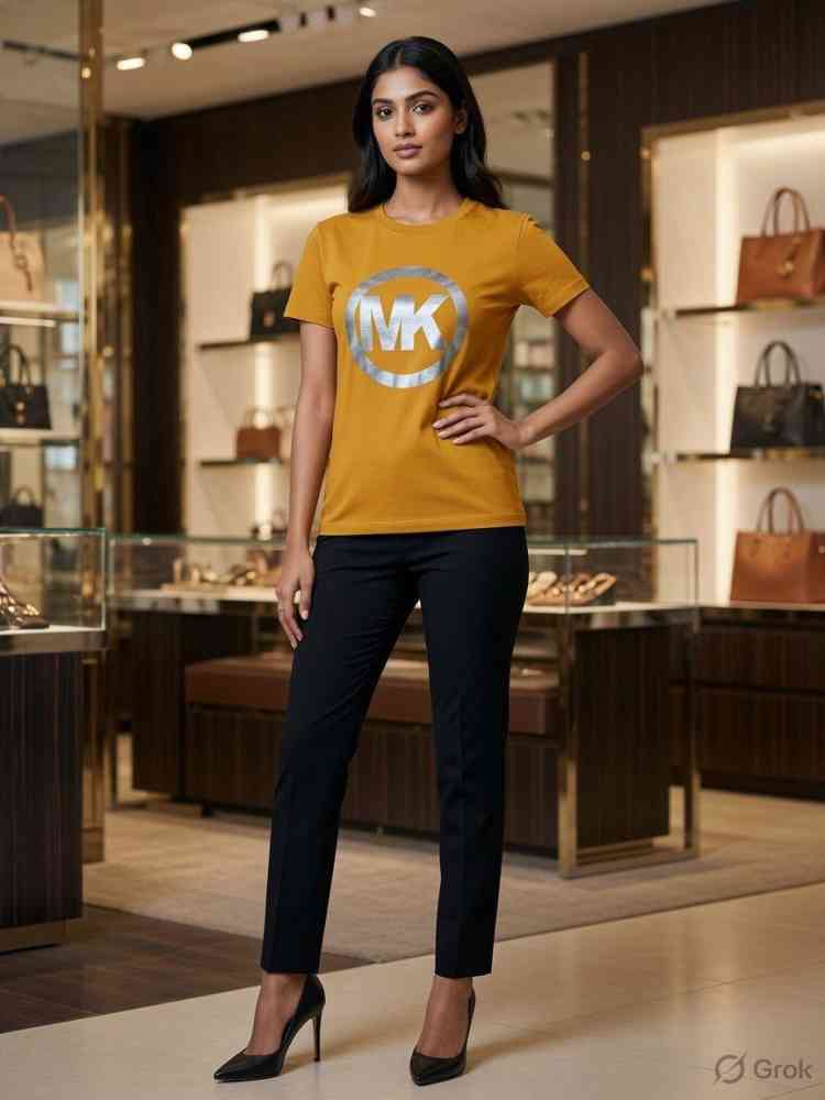 Michael Kors Yellow Premium Quality Women T-shirt