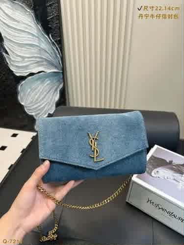 Saint Laurent loulou small in Denim Blue Shoulder Bag
