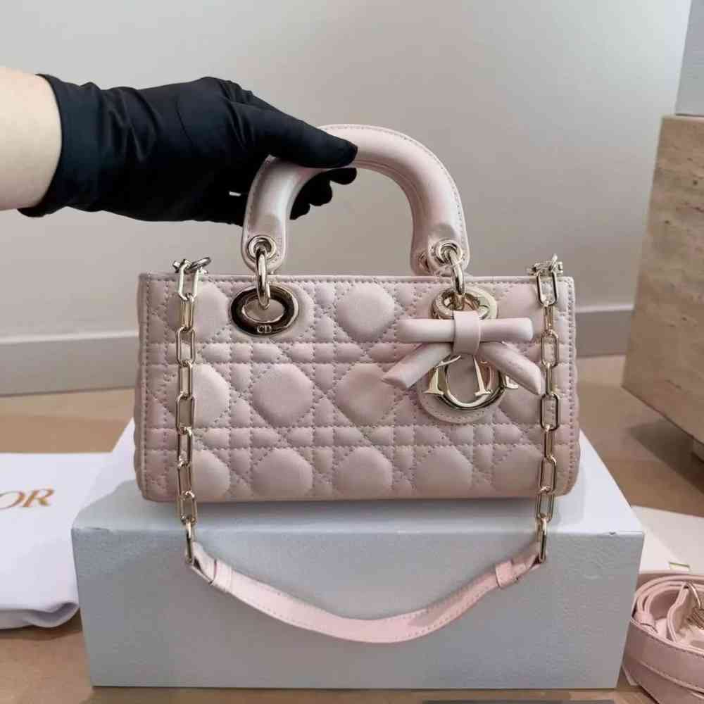 Pink Dior Lady D Joy Sky Blue Handbag
