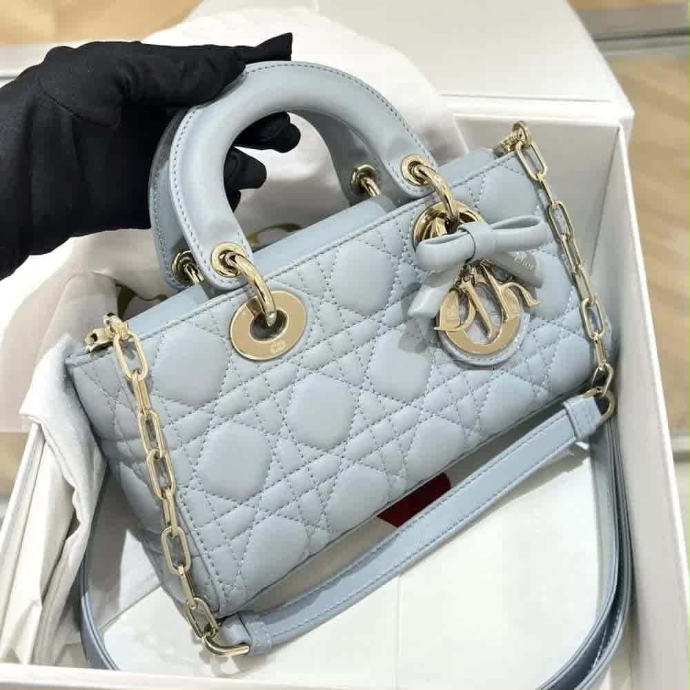 Dior Lady D Joy Sky Blue Handbag