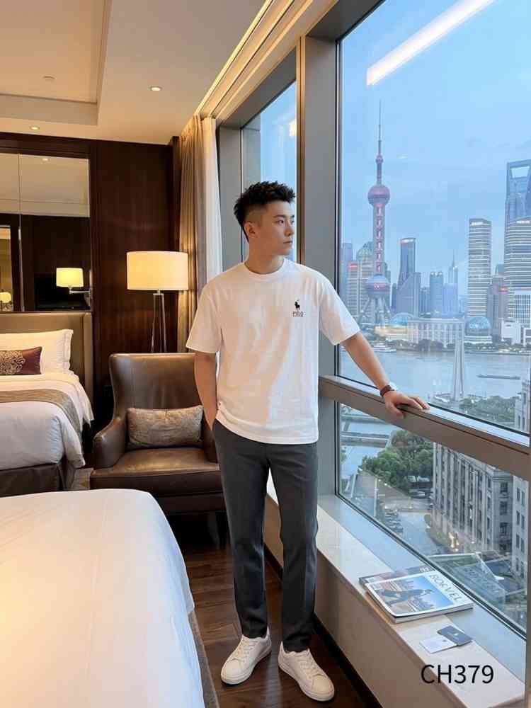 Ralph Lauren White Premium Collar T-shirt