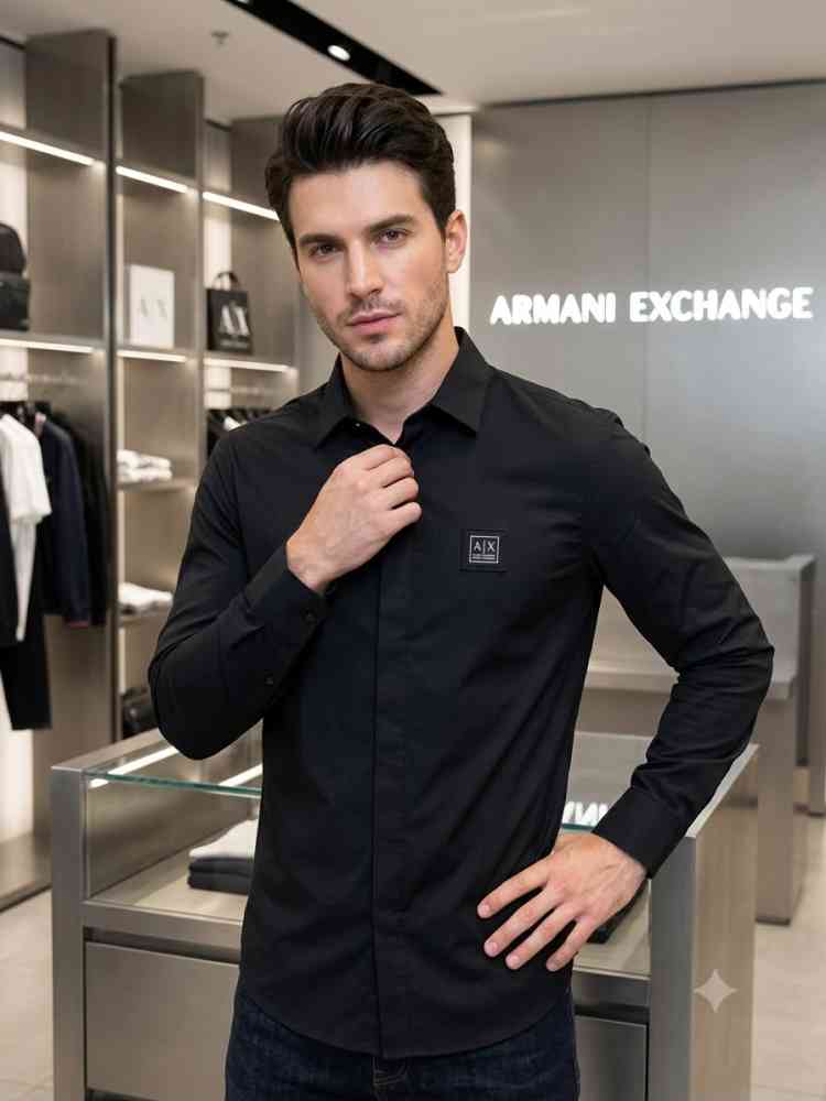 Armani Exchange Black Pemium Quality Cotton Shirt
