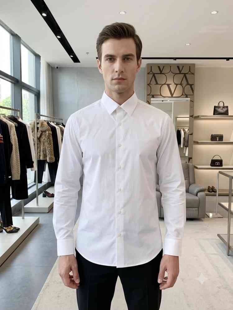 White Valentino Printed Grey Premium Quality Shirt