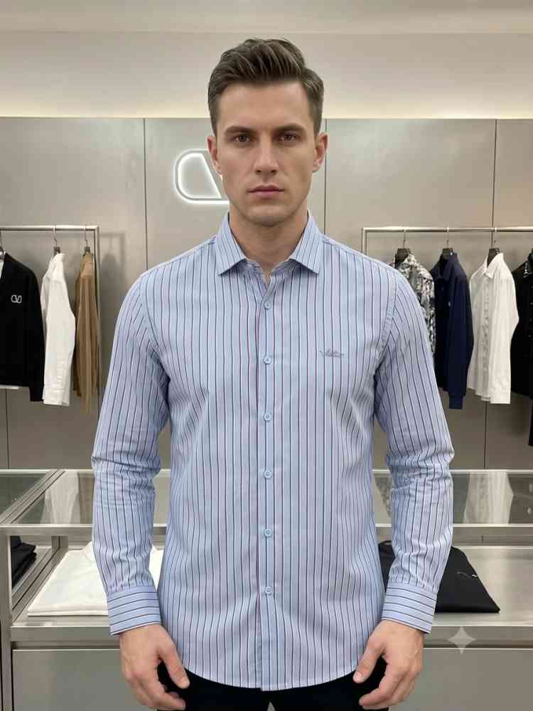Blue Valentino Printed Grey Premium Quality Shirt