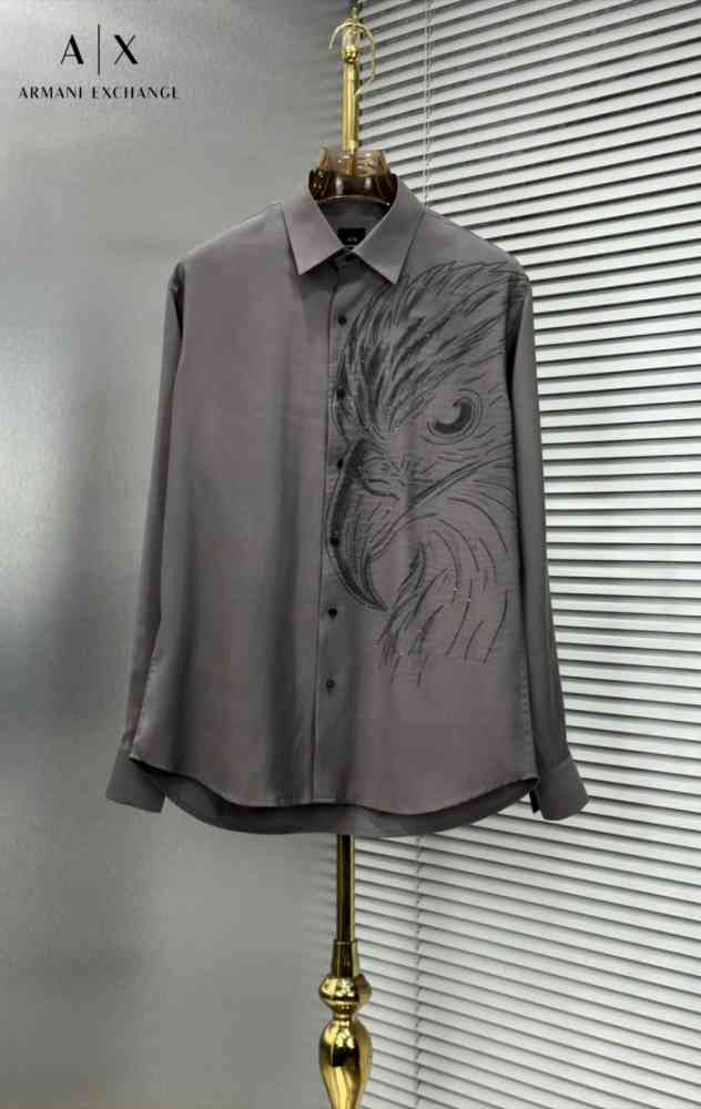 Grey Armani Exchange Black Pemium Quality Cotton Shirt