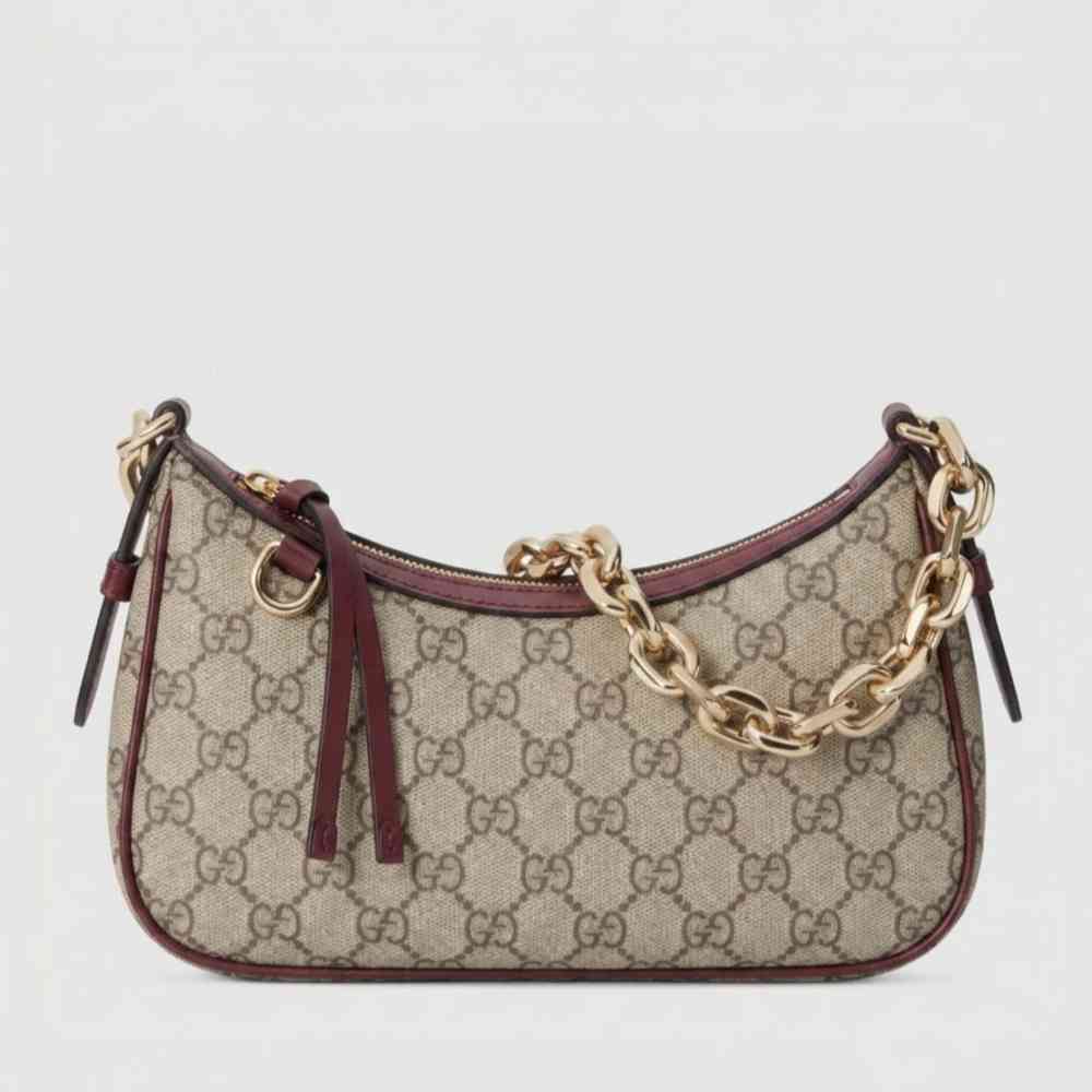 Wine Gucci GG Supreme Brown Mini Shoulder Bag
