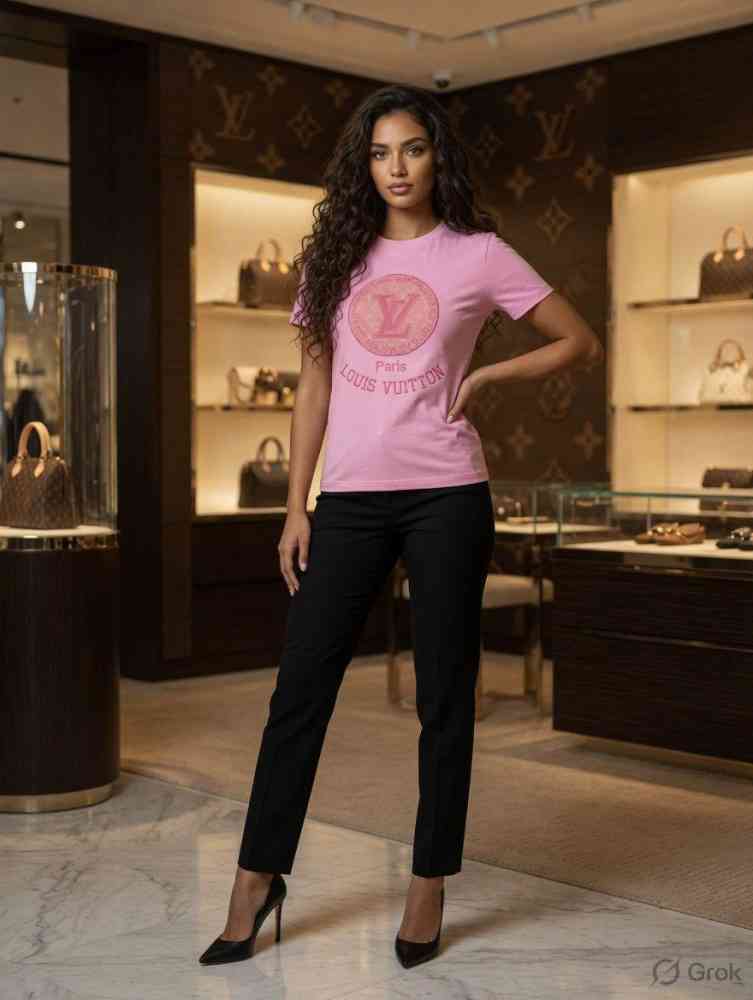 Louis Vuitton Pink Premium Quality T-Shirt