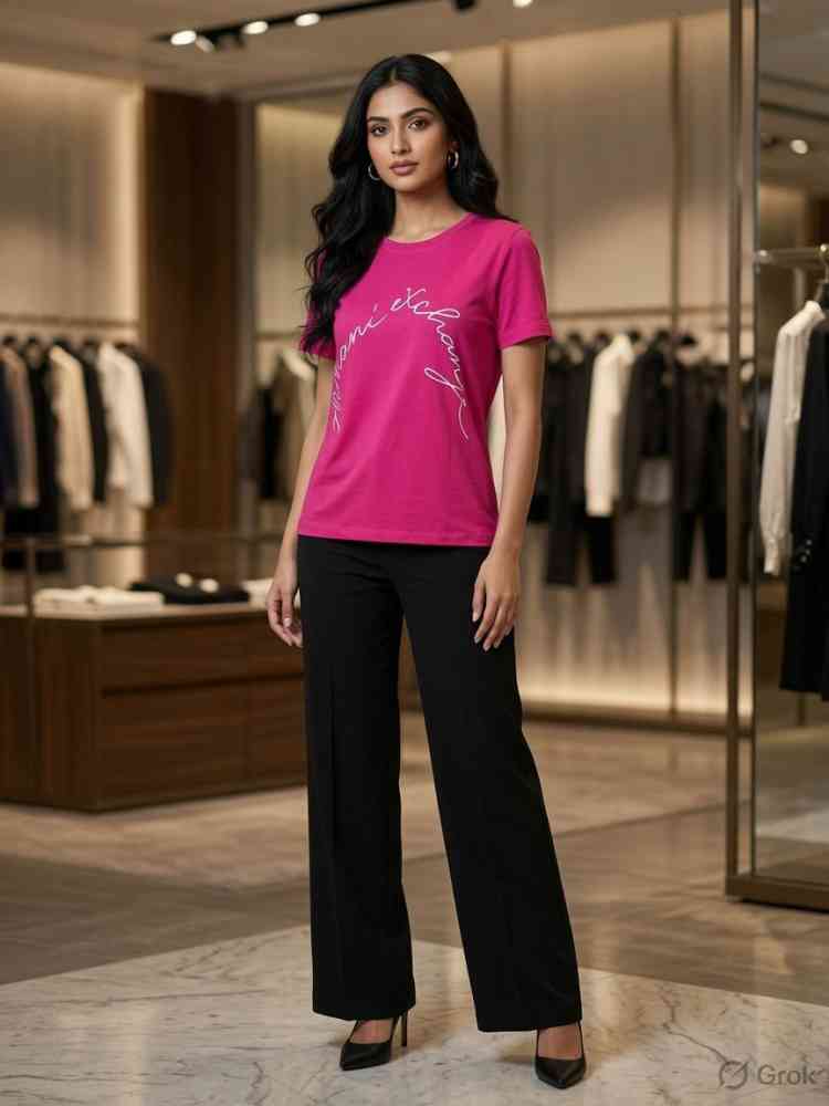 Armani Exchange Pink Premium Quality Women T-shirt