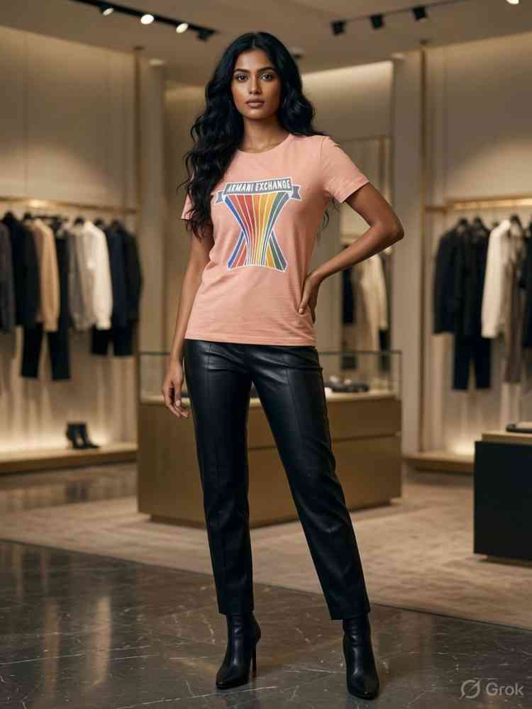 Armani Exchange Pink Premium Quality Women T-shirt