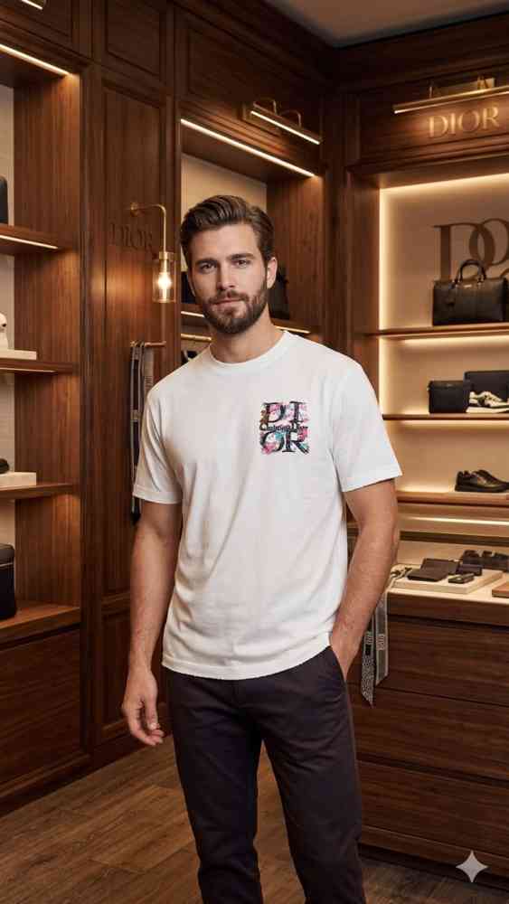 Dior White Premium Quality Polo T-Shirt