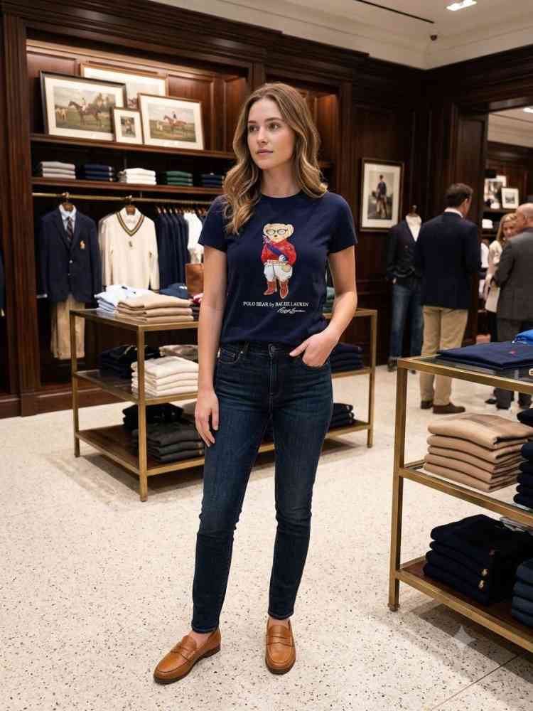 Ralph Lauren Blue Premium Quality Women T-shirt