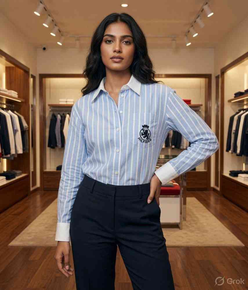 Tommy Hilfiger Sky Blue Premium Quality Women Shirt