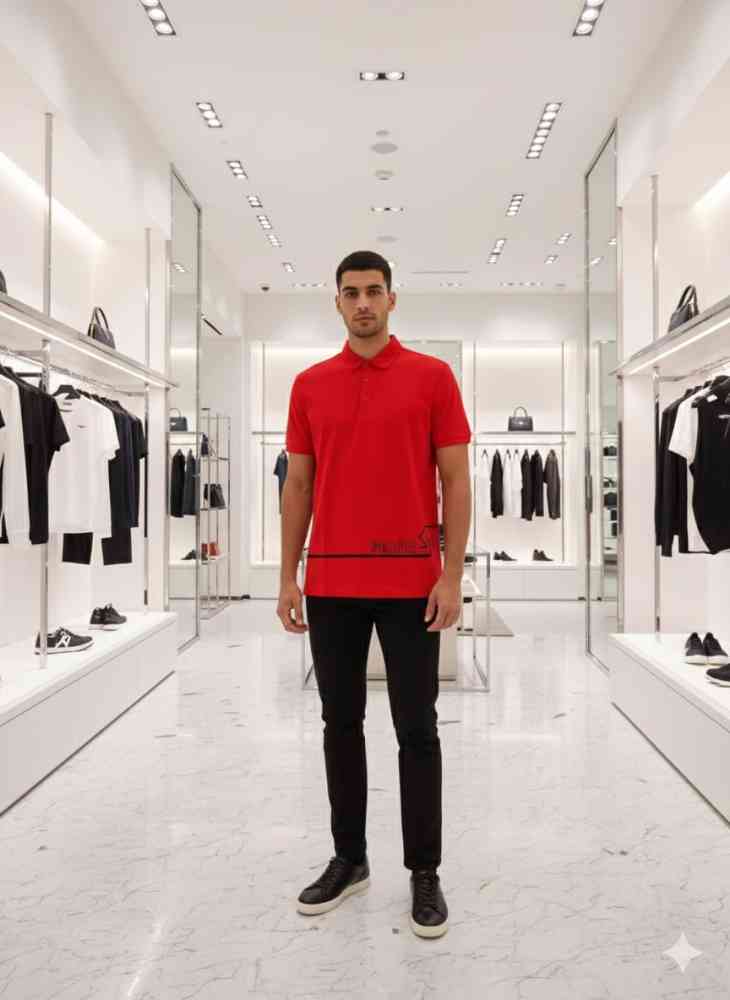 Prada Embroidered logo Red Premium T-shirt