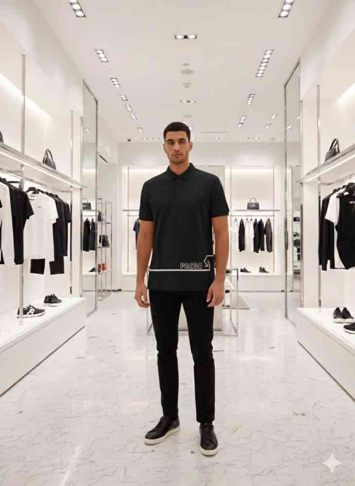 Prada Embroidered logo Black Premium T-shirt