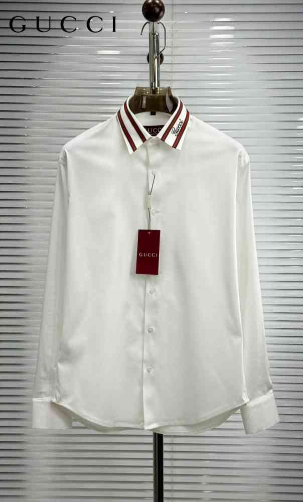 White Gucci Black Premium Quality Cotton Shirt