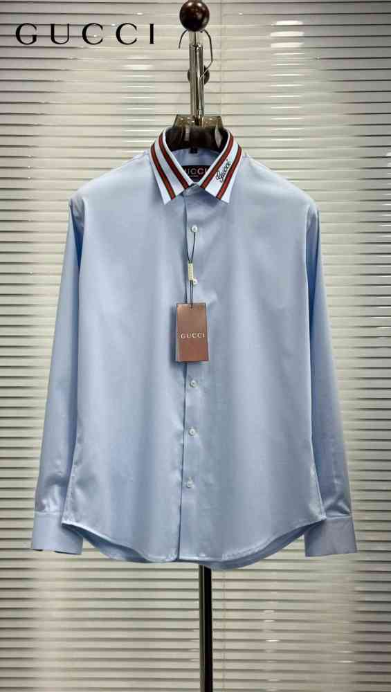 Sky Blue Gucci Black Premium Quality Cotton Shirt