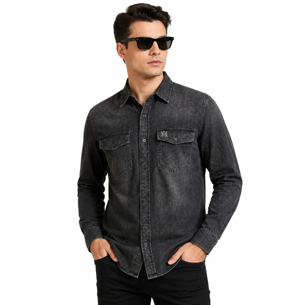 Black Amiri Dark Blue Premium Quality Men's Shirts