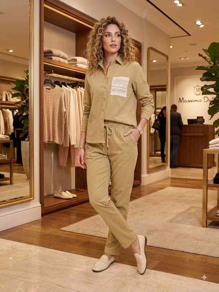 Brown Masimo Dutti Pink Premium Quality Co-ord Set
