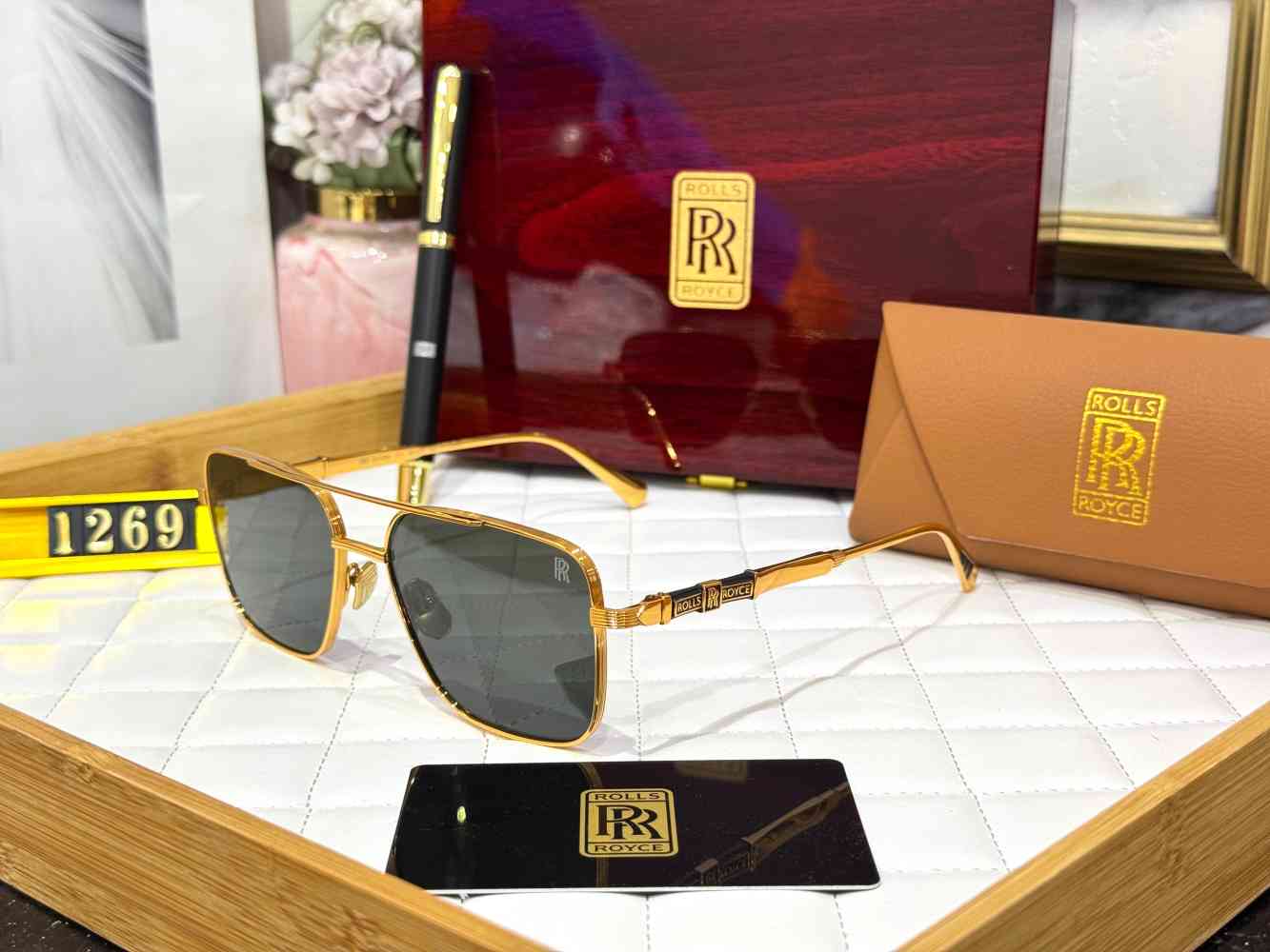 Black Rolls Royce Brown Luxury Sunglasses