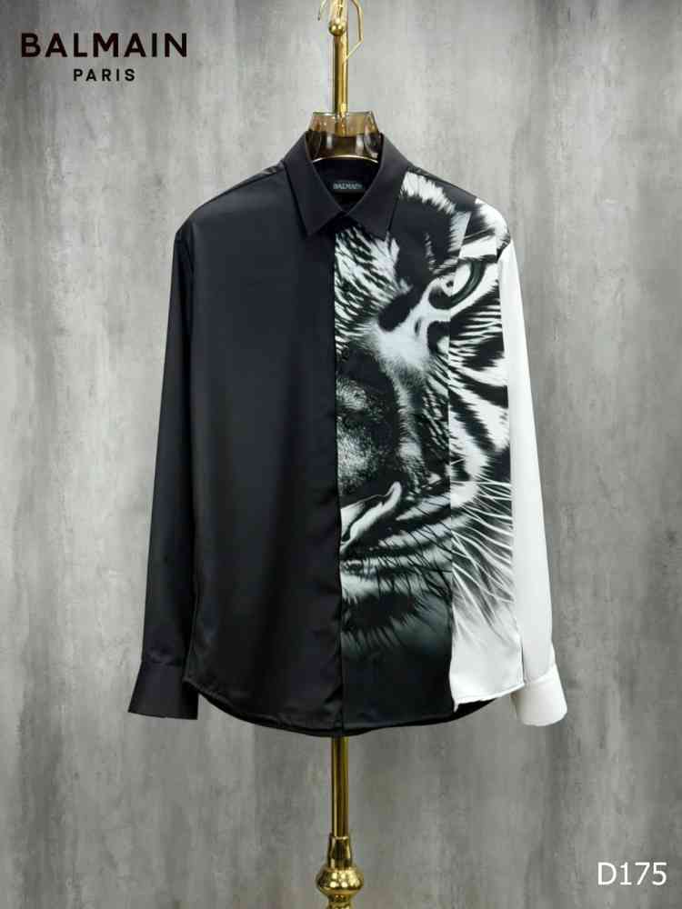 Balmain Embroidered Black Premium Cotton Shirt