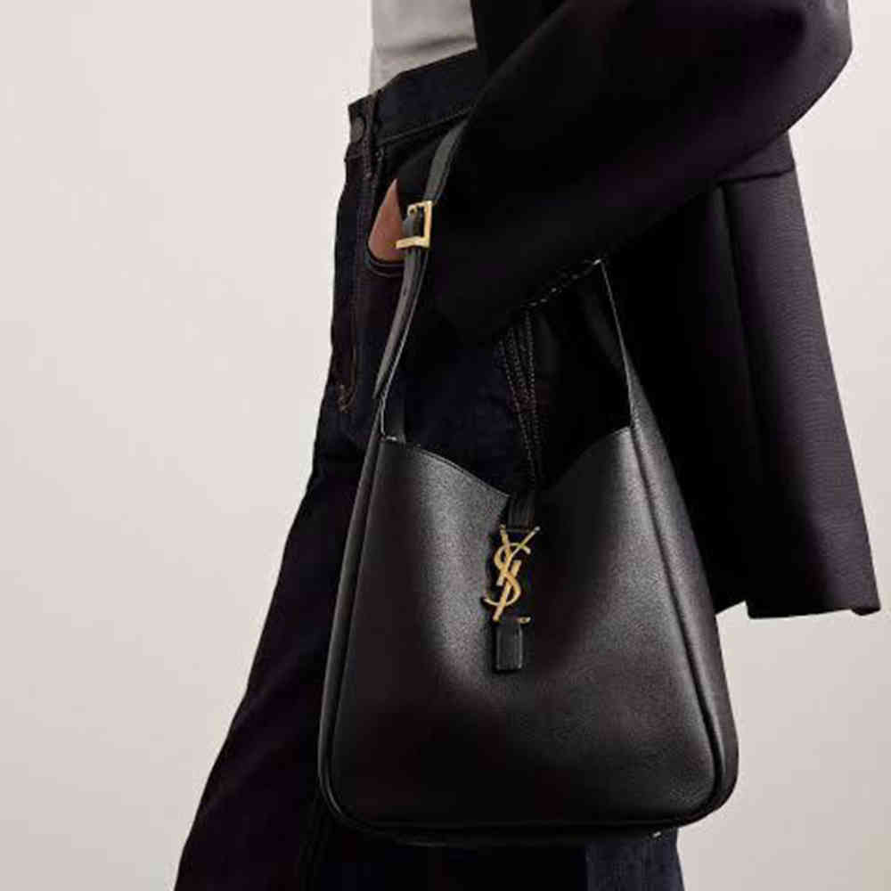 Black YSL Le 5 à 7 Brown Hobo Bag