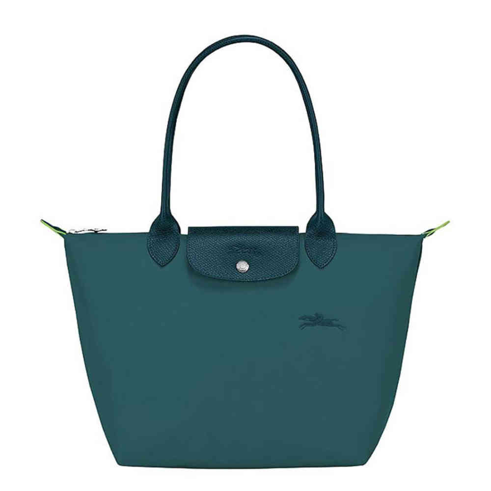 Green Longchamp Le Pliage Dark Green Tote Bag