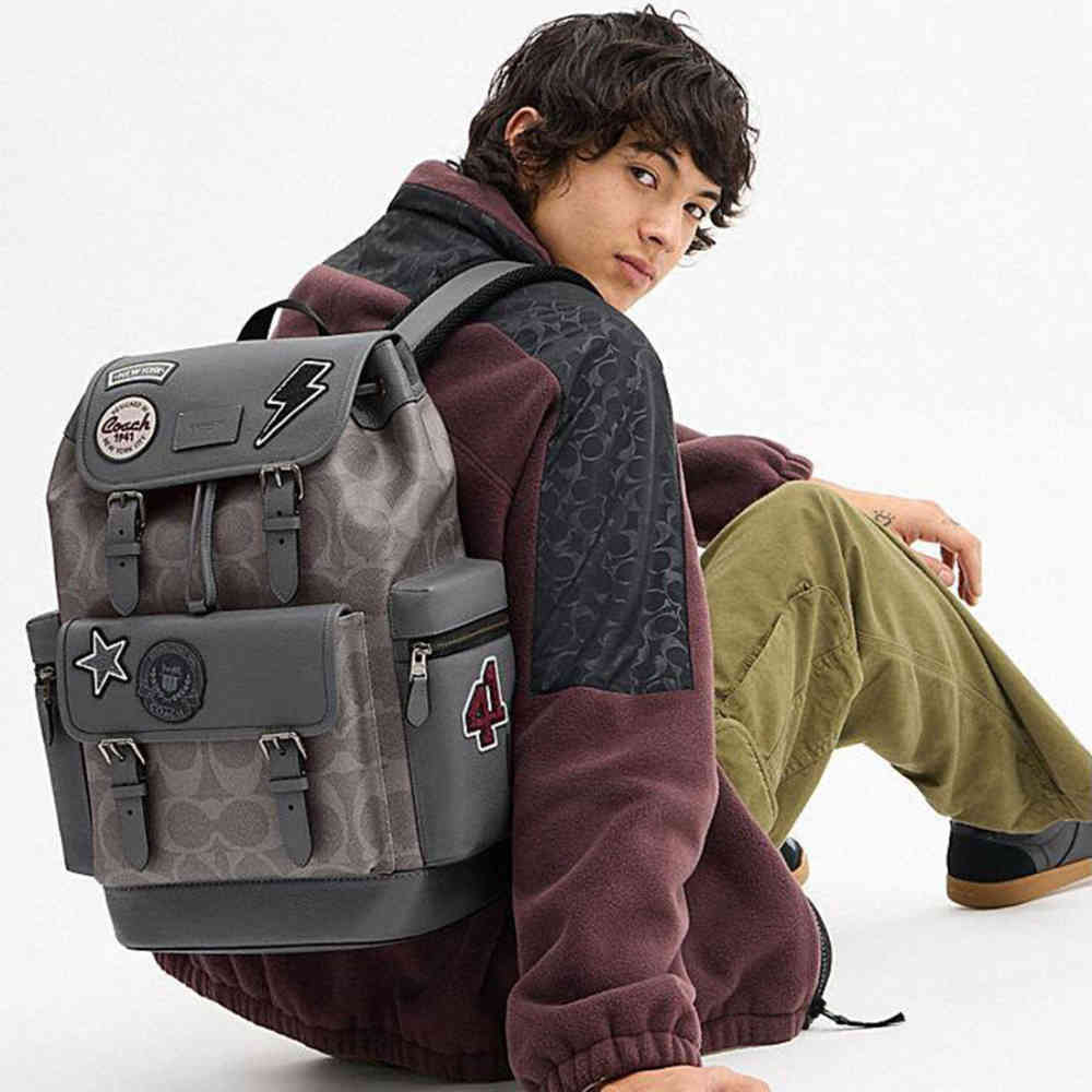 Black Coach Sprint Backpack in Signature Canvas