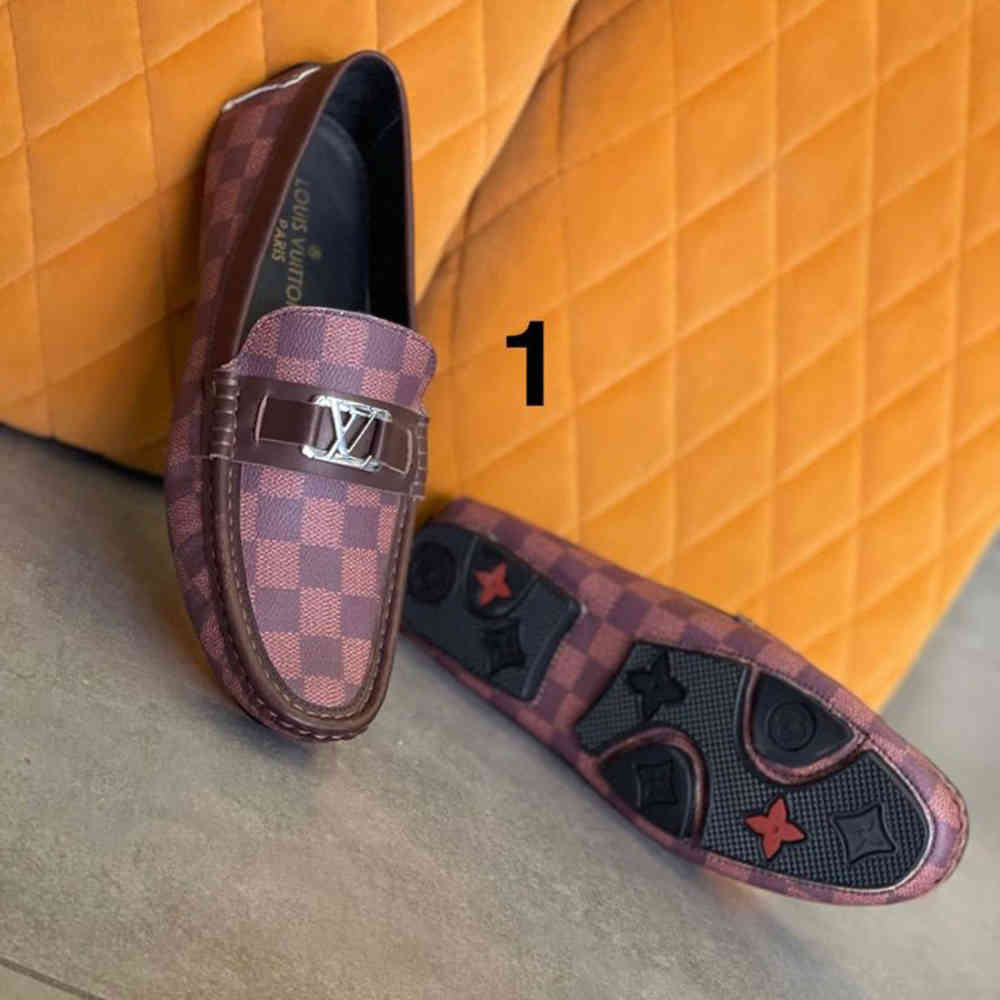 Dark Brown Louis Vuitton Hockenheim Moccasin Black Loafer