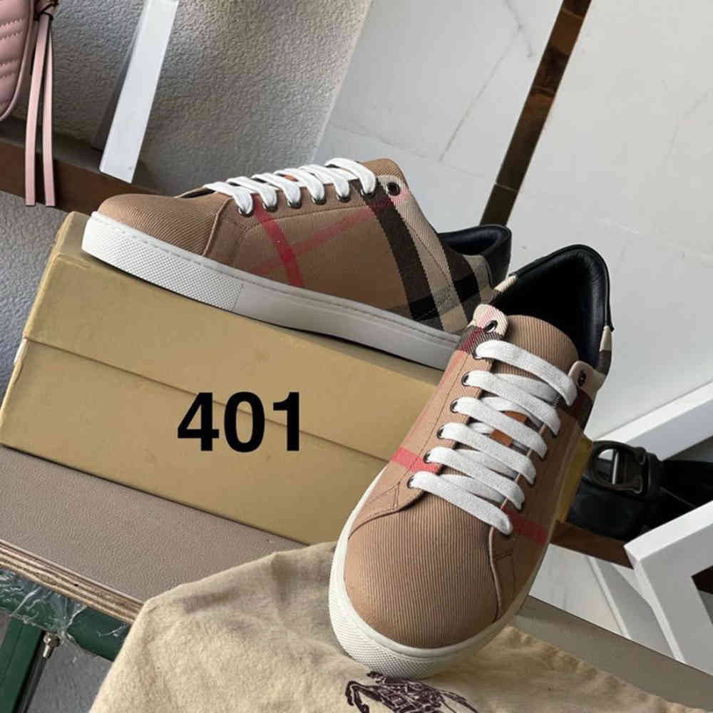 Burberry Brown Albert Check Low-Top Sneakers