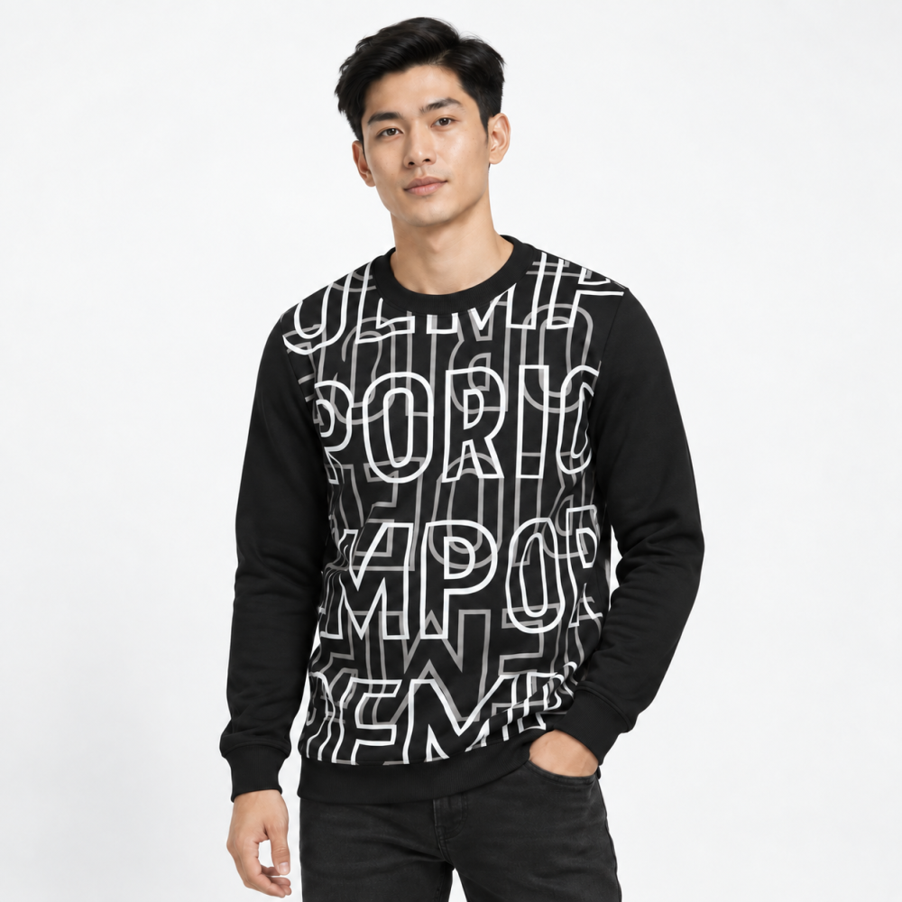 Black & White Emporio Armani Black & Red Premium Quality Sweatshirt