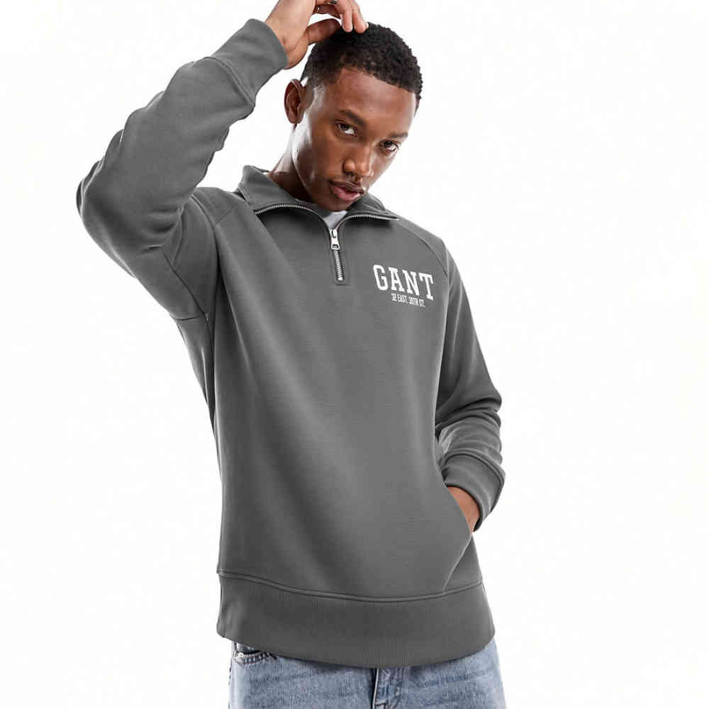 Dark Grey Gant Black Premium Quality Sherpa Sweatshirt