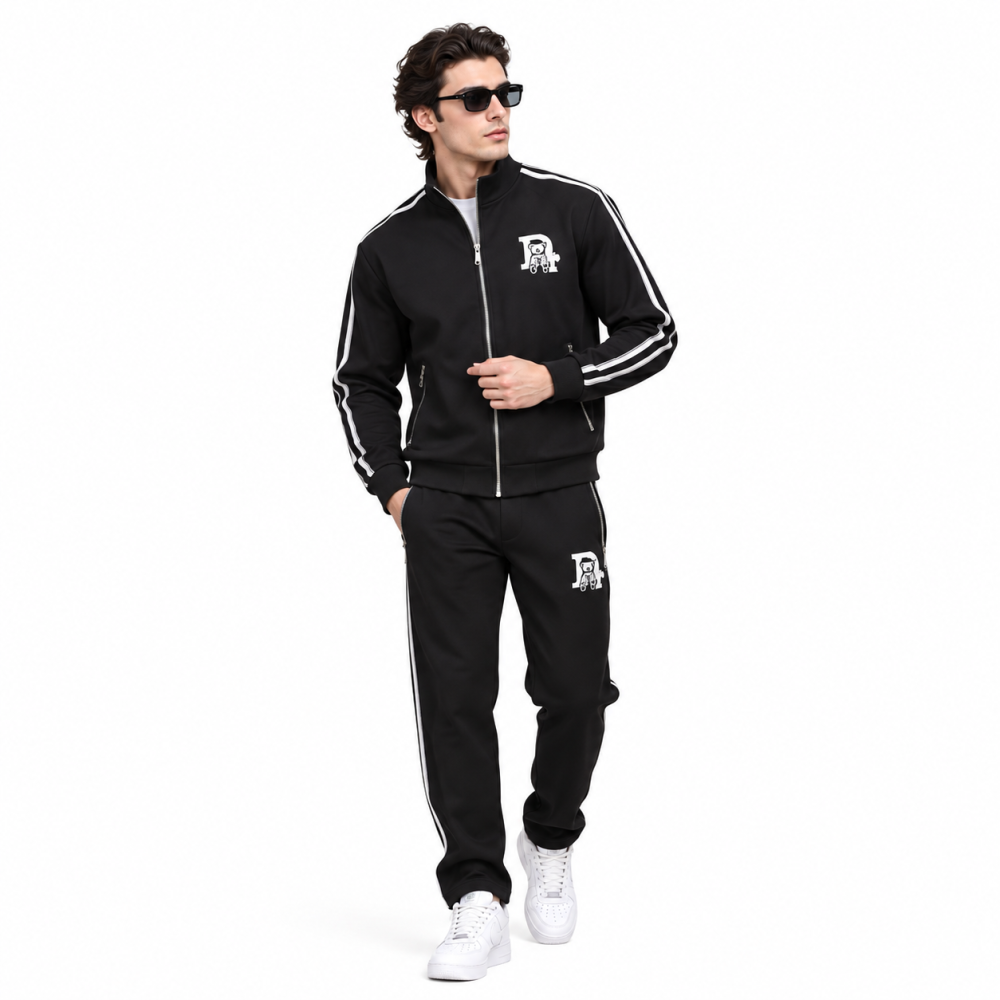 Dior Bear Embroidered Black Premium Tracksuit