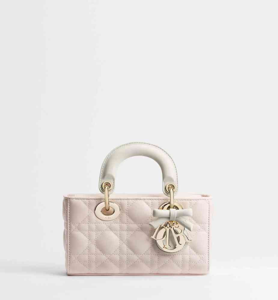 White/Pink Dior Lady D Joy White/Black Handbag