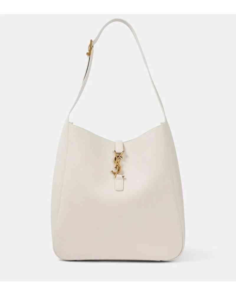White YSL Le 5 à 7 Black  Hobo Bag