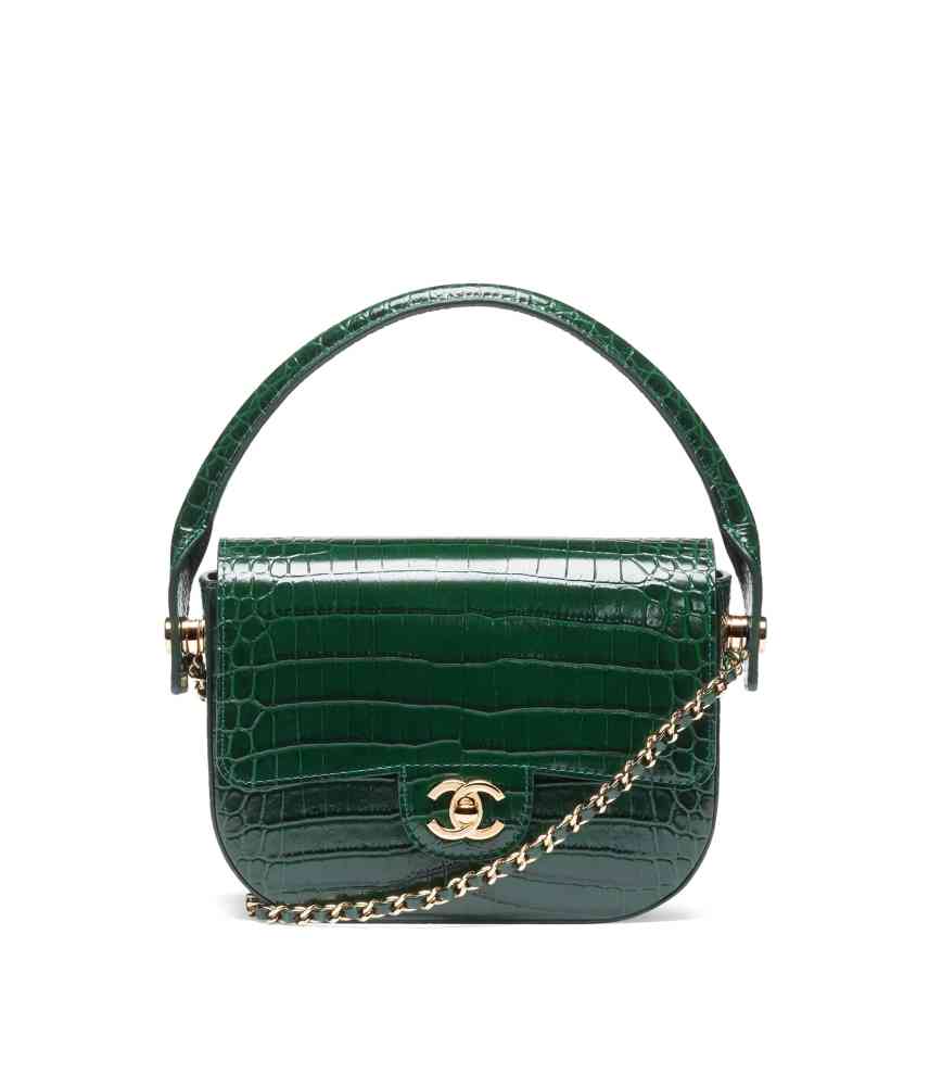 Green Chanel Black Small Nano Sling Bag