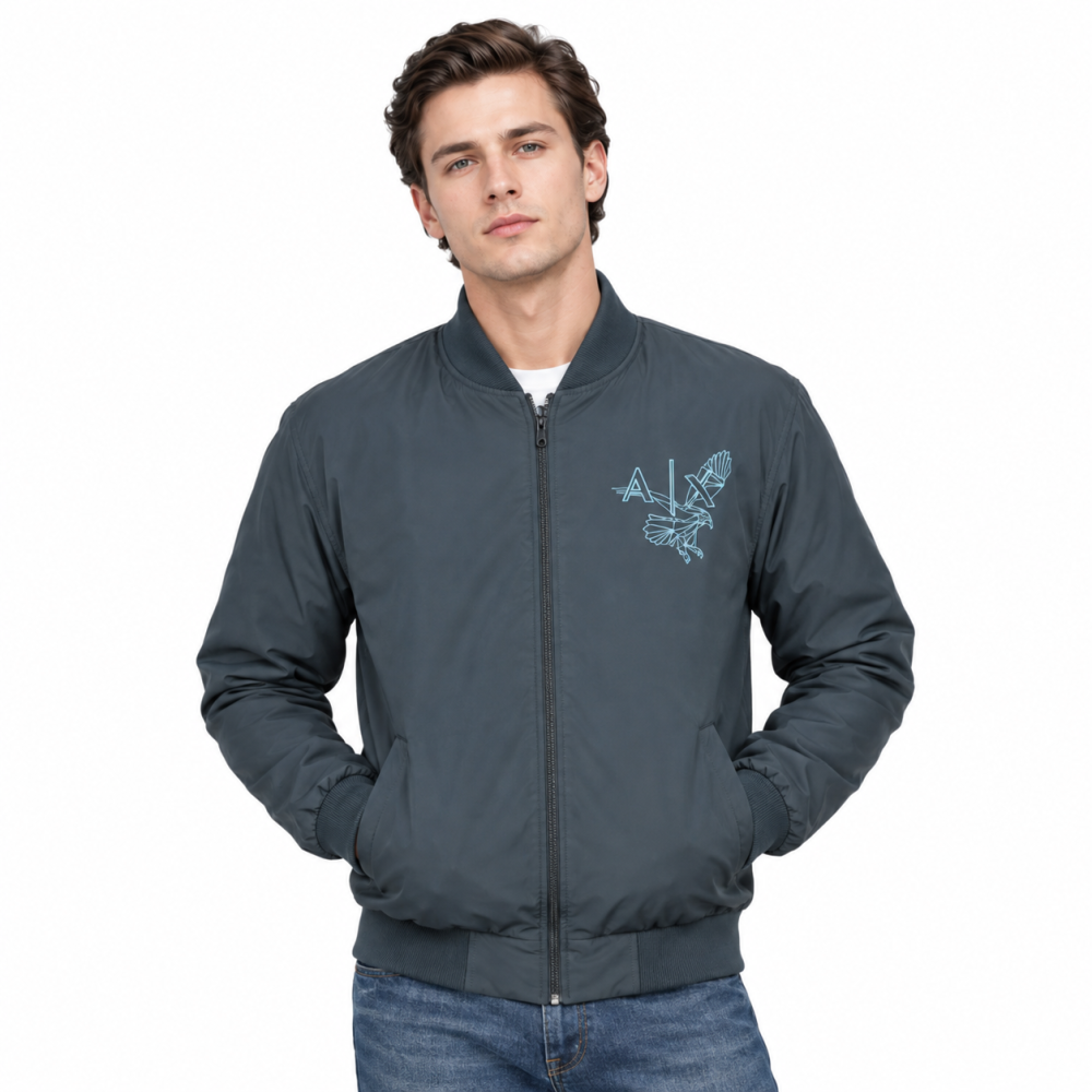 Blue Armani Exchange Eagle Print Brown Premium Jacket