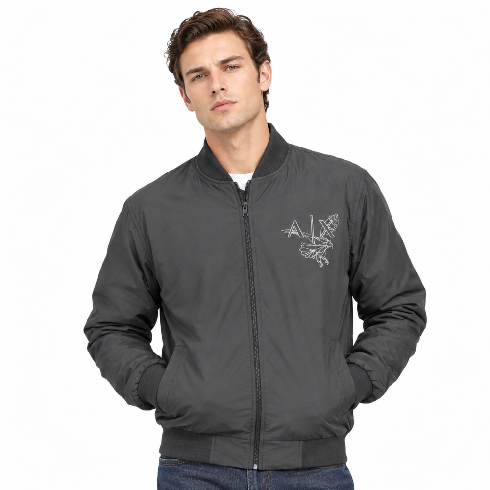 Black Armani Exchange Eagle Print Dark Green Premium Jacket