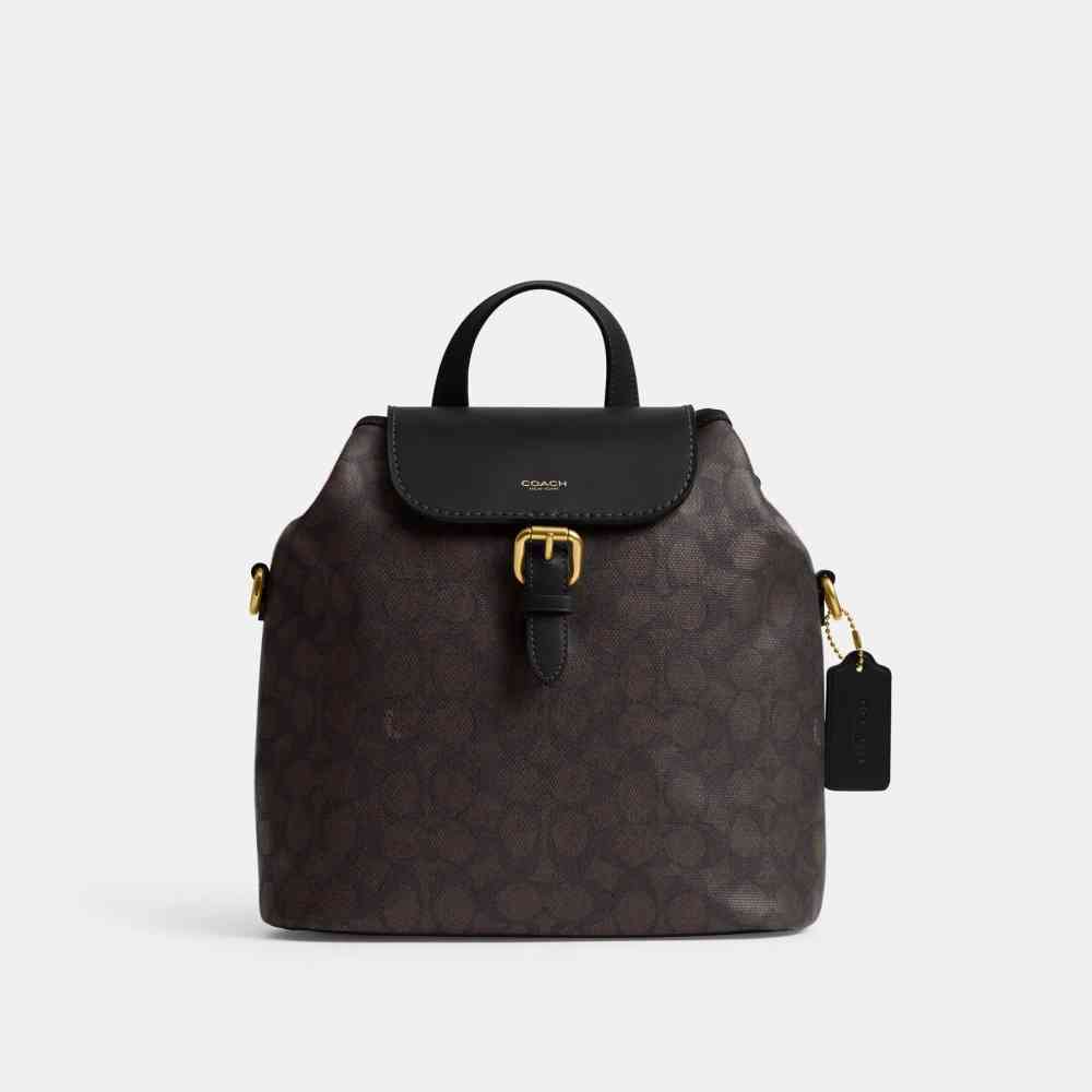 Coach Path Black Backpack in Signature Canvas