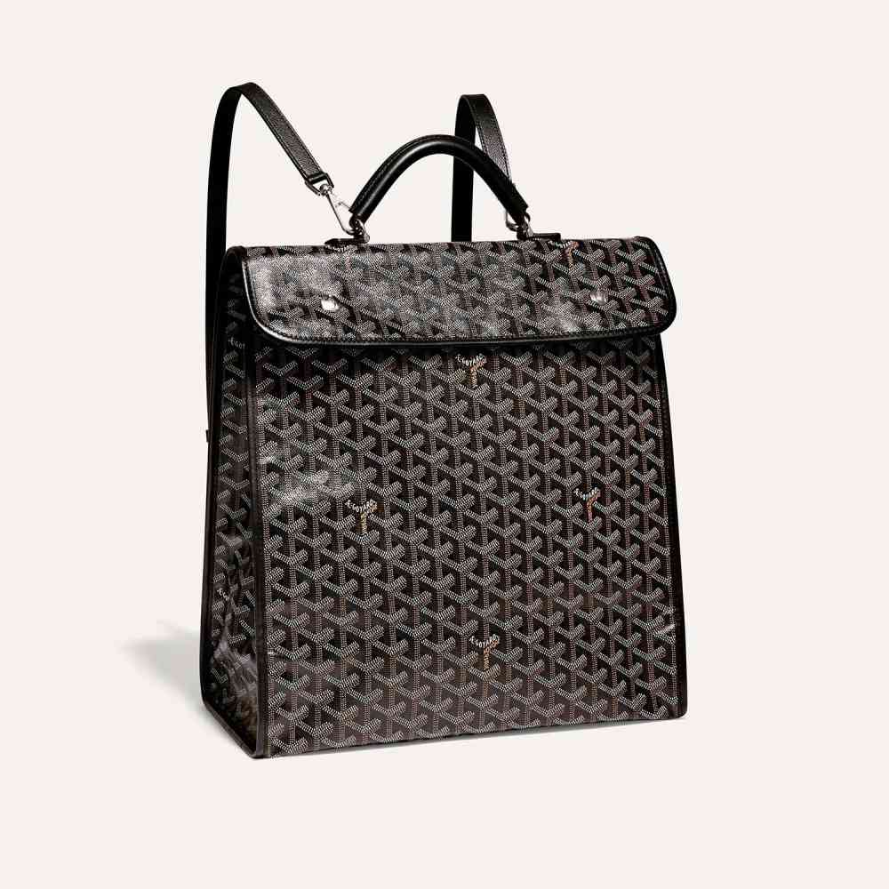 Black Goyard Saint Leger Green Backpack