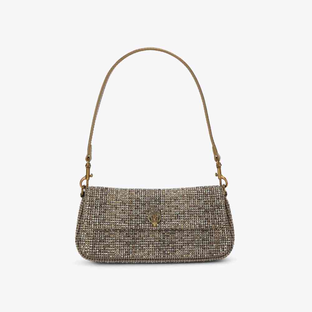 Kurt Geiger Kensington Silver Signature Stitch Sling Bag